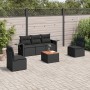 Set de sofás de jardín 6 piezas y cojines ratán sintético negro by , Garden sets - Ref: Foro24-3256832, Price: 371,92 €, Disc...