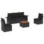 6-teiliges Gartensofa-Set und Kissen aus schwarzem Kunststoff-Rattan. von , Gartensets - Ref: Foro24-3256832, Preis: 371,92 €...