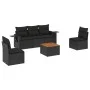 Set de sofás de jardín 6 piezas y cojines ratán sintético negro by , Garden sets - Ref: Foro24-3256832, Price: 379,43 €, Disc...
