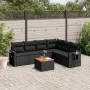 Set de comedor de jardín 7 pzas y cojines ratán sintético negro by , Garden sets - Ref: Foro24-3256909, Price: 459,90 €, Disc...
