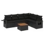 Garten-Essgruppe 7-teilig mit schwarzen Polstern aus synthetischem Rattan von , Gartensets - Ref: Foro24-3256909, Preis: 459,...