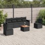 Garten-Essgruppe 7-teilig mit schwarzen Polstern aus synthetischem Rattan von , Gartensets - Ref: Foro24-3256839, Preis: 435,...