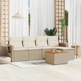 Juego de sofás jardín con cojines 6 pzas ratán sintético beige by , Garden sets - Ref: Foro24-3256870, Price: 442,44 €, Disco...