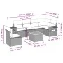 Set de sofás de jardín 7 piezas con cojines ratán PE gris de , Conjuntos de jardín - Ref: Foro24-3256921, Precio: 438,48 €, D...