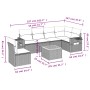 Set de sofás de jardín 7 piezas con cojines ratán PE gris by , Garden sets - Ref: Foro24-3256921, Price: 451,72 €, Discount: %