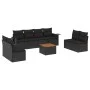 Set de sofás de jardín 8 piezas y cojines ratán sintético negro by , Garden sets - Ref: Foro24-3256853, Price: 528,23 €, Disc...