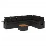 Set de sofás de jardín 8 piezas y cojines ratán sintético negro de , Conjuntos de jardín - Ref: Foro24-3256923, Precio: 517,3...