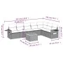 8-teiliges Gartensofa-Set und Kissen aus schwarzem Kunststoff-Rattan. von , Gartensets - Ref: Foro24-3256923, Preis: 517,32 €...