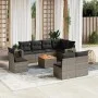 Gartenmöbel-Set 9-teilig mit grauen Polstern aus synthetischem Rattan von , Gartensets - Ref: Foro24-3256935, Preis: 536,20 €...