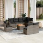 Gartenmöbel-Set 9-teilig mit grauen Polstern aus synthetischem Rattan von , Gartensets - Ref: Foro24-3256935, Preis: 528,01 €...