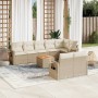 Set de sofás de jardín 9 pzas con cojines ratán sintético beige by , Garden sets - Ref: Foro24-3256982, Price: 666,43 €, Disc...