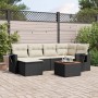Garten-Essgruppe 7-teilig mit schwarzen Polstern aus synthetischem Rattan von , Gartensets - Ref: Foro24-3256994, Preis: 417,...