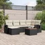 Garten-Essgruppe 7-teilig mit schwarzen Polstern aus synthetischem Rattan von , Gartensets - Ref: Foro24-3256994, Preis: 417,...