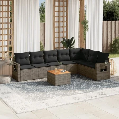 Set de sofás de jardín 8 pzas y cojines ratán sintético gris by , Garden sets - Ref: Foro24-3256928, Price: 490,06 €, Discoun...