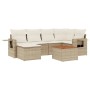 Set sofás de jardín 7 piezas y cojines ratán sintético beige de , Conjuntos de jardín - Ref: Foro24-3256996, Precio: 496,68 €