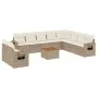 Gartensofa-Set 11-teilig mit beigen Polstern aus synthetischem Rattan von , Gartensets - Ref: Foro24-3256968, Preis: 832,82 €...