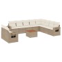 Set de sofás de jardín 11pzas con cojines ratán sintético beige by , Garden sets - Ref: Foro24-3256968, Price: 784,82 €, Disc...