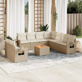 Juego de sofás jardín con cojines beige 10 pzas ratán sintético by , Garden sets - Ref: Foro24-3256961, Price: 736,45 €, Disc...