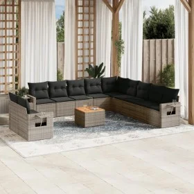 Set de sofás de jardín 12 pzas con cojines ratán sintético gris by , Garden sets - Ref: Foro24-3256977, Price: 802,04 €, Disc...