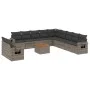 Set de sofás de jardín 12 pzas con cojines ratán sintético gris by , Garden sets - Ref: Foro24-3256977, Price: 802,04 €, Disc...