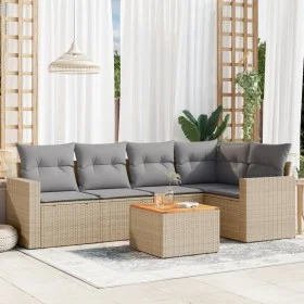 Juego de sofás jardín con cojines beige mezcla 6 pzas ratán PE by , Garden sets - Ref: Foro24-3256885, Price: 420,75 €, Disco...