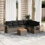 Set de sofás de jardín 7 piezas con cojines ratán PE gris by , Garden sets - Ref: Foro24-3256914, Price: 451,72 €, Discount: %