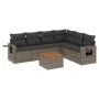 Set de sofás de jardín 7 piezas con cojines ratán PE gris by , Garden sets - Ref: Foro24-3256914, Price: 437,45 €, Discount: %