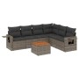 Set de sofás de jardín 7 piezas con cojines ratán PE gris by , Garden sets - Ref: Foro24-3256914, Price: 451,72 €, Discount: %