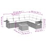 Set de sofás de jardín 7 piezas con cojines ratán PE gris by , Garden sets - Ref: Foro24-3256914, Price: 451,72 €, Discount: %