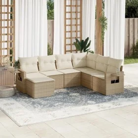 Set sofás de jardín 7 piezas y cojines ratán sintético beige by , Garden sets - Ref: Foro24-3252835, Price: 513,49 €, Discoun...