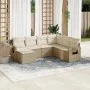 Set sofás de jardín 7 piezas y cojines ratán sintético beige by , Garden sets - Ref: Foro24-3252835, Price: 513,49 €, Discoun...