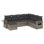 Set de sofás de jardín 7 piezas con cojines ratán PE gris by , Garden sets - Ref: Foro24-3252837, Price: 457,00 €, Discount: %