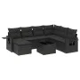 Set de sofás de jardín 8 piezas y cojines ratán sintético negro by , Garden sets - Ref: Foro24-3252842, Price: 522,88 €, Disc...