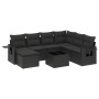 Set de sofás de jardín 8 piezas y cojines ratán sintético negro by , Garden sets - Ref: Foro24-3252842, Price: 518,59 €, Disc...