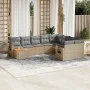 Gartensofa-Set mit 10-teiligen beigen Kissen aus synthetischem Rattan. von , Gartensets - Ref: Foro24-3257060, Preis: 659,35 ...