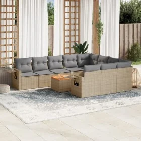 Juego de sofás jardín con cojines beige mezcla 11 pzas ratán PE by , Garden sets - Ref: Foro24-3257074, Price: 681,99 €, Disc...