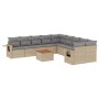 Juego de sofás jardín con cojines beige mezcla 11 pzas ratán PE by , Garden sets - Ref: Foro24-3257088, Price: 681,33 €, Disc...