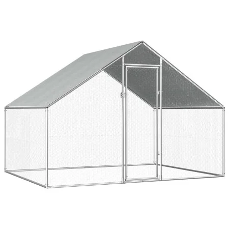Jaula gallinero de exterior de acero galvanizado 2,75x2x1,92 m de vidaXL, Jaulas y habitáculos para animales pequeños - Ref: ...