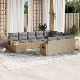 Juego de sofás jardín con cojines beige mezcla 11 pzas ratán PE de , Conjuntos de jardín - Ref: Foro24-3257081, Precio: 681,3...