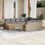 Juego de sofás jardín con cojines beige mezcla 11 pzas ratán PE by , Garden sets - Ref: Foro24-3257081, Price: 681,99 €, Disc...