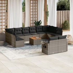 Set sofás de jardín con cojines 13 piezas ratán sintético gris by , Garden sets - Ref: Foro24-3257131, Price: 837,44 €, Disco...