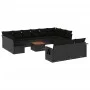 Gartensofagarnitur 14-teilig mit schwarzen Polstern aus synthetischem Rattan. von , Gartensets - Ref: Foro24-3257133, Preis: ...