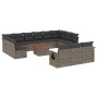 Set de sofás de jardín 14 pzas con cojines ratán sintético gris by , Garden sets - Ref: Foro24-3257138, Price: 834,57 €, Disc...
