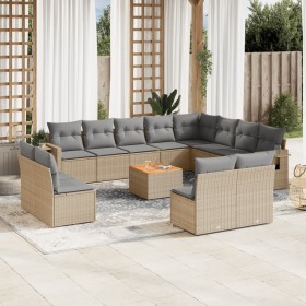 Juego de sofás jardín con cojines beige mezcla 13 pzas ratán PE by , Garden sets - Ref: Foro24-3257144, Price: 814,79 €, Disc...