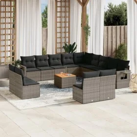 Set de sofás de jardín 14 pzas con cojines ratán sintético gris by , Garden sets - Ref: Foro24-3257152, Price: 853,18 €, Disc...