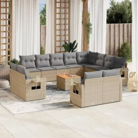 Juego de sofás jardín con cojines beige mezcla 13 pzas ratán PE by , Garden sets - Ref: Foro24-3257165, Price: 966,27 €, Disc...