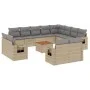 Juego de sofás jardín con cojines beige mezcla 13 pzas ratán PE by , Garden sets - Ref: Foro24-3257165, Price: 966,27 €, Disc...