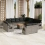 Set de sofás de jardín 14 pzas con cojines ratán sintético gris by , Garden sets - Ref: Foro24-3257173, Price: 951,89 €, Disc...