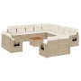 Set sofás de jardín 14 pzas con cojines ratán sintético beige by , Garden sets - Ref: Foro24-3257171, Price: 1,00 €, Discount: %