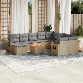 Juego de sofás jardín con cojines beige mezcla 11 pzas ratán PE by , Garden sets - Ref: Foro24-3257186, Price: 710,17 €, Disc...